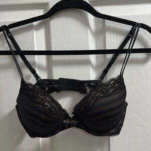 Ambrielle black laced striped bra 34C